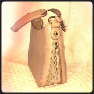 Gianni Bini Beige Purse with Side Zipper Detail